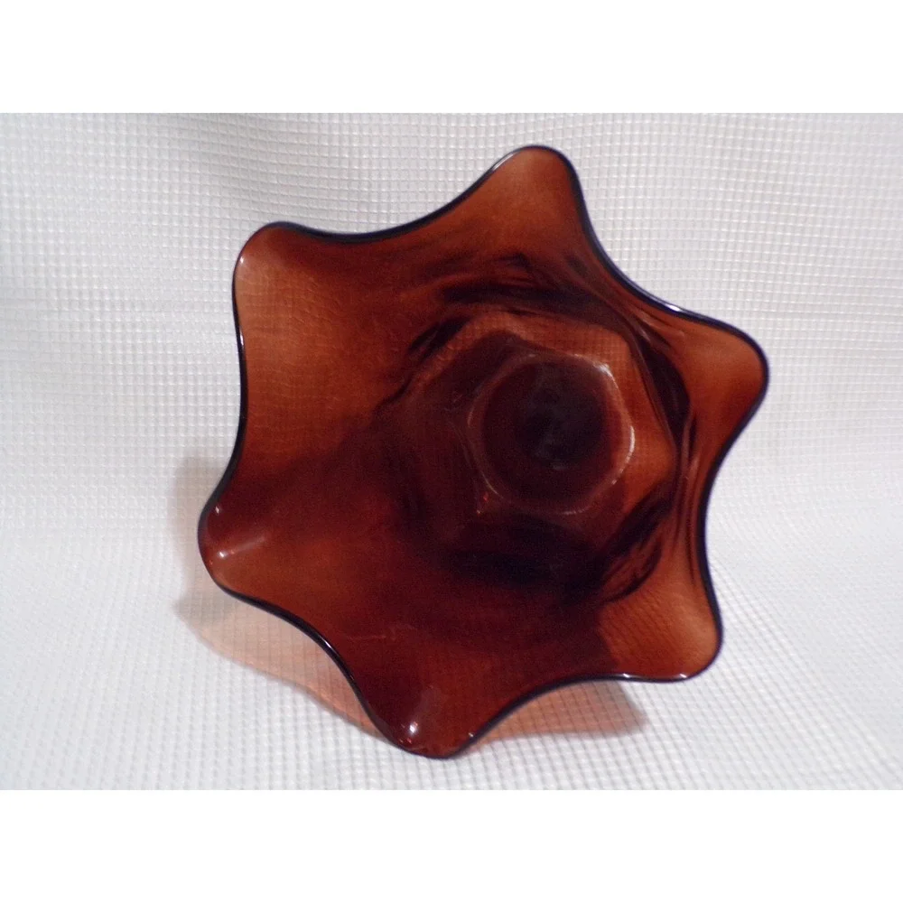Glass Champagne Vase‎ Bucket Redish Brown Ruffle Folded Vase 54 Fl Ounces